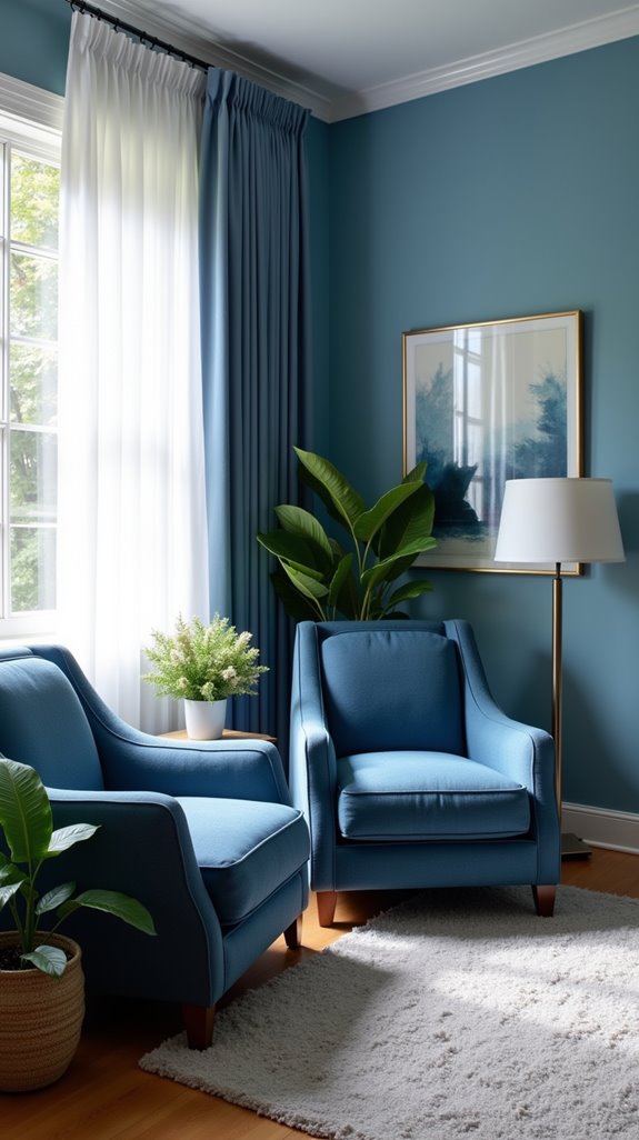 indigo chairs enhance decor