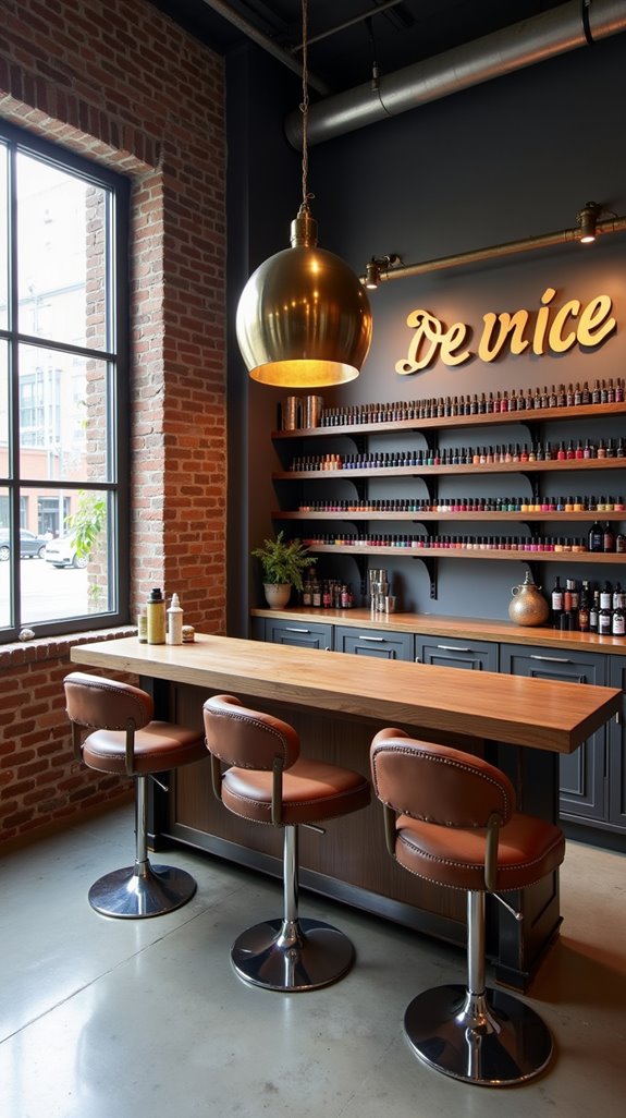 industrial chic nail room