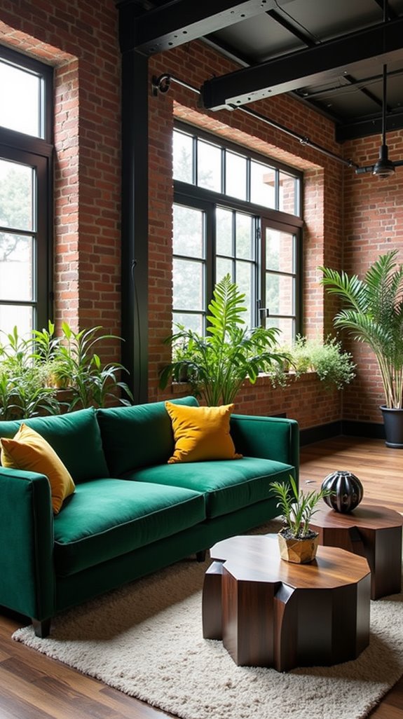 industrial chic with greenery