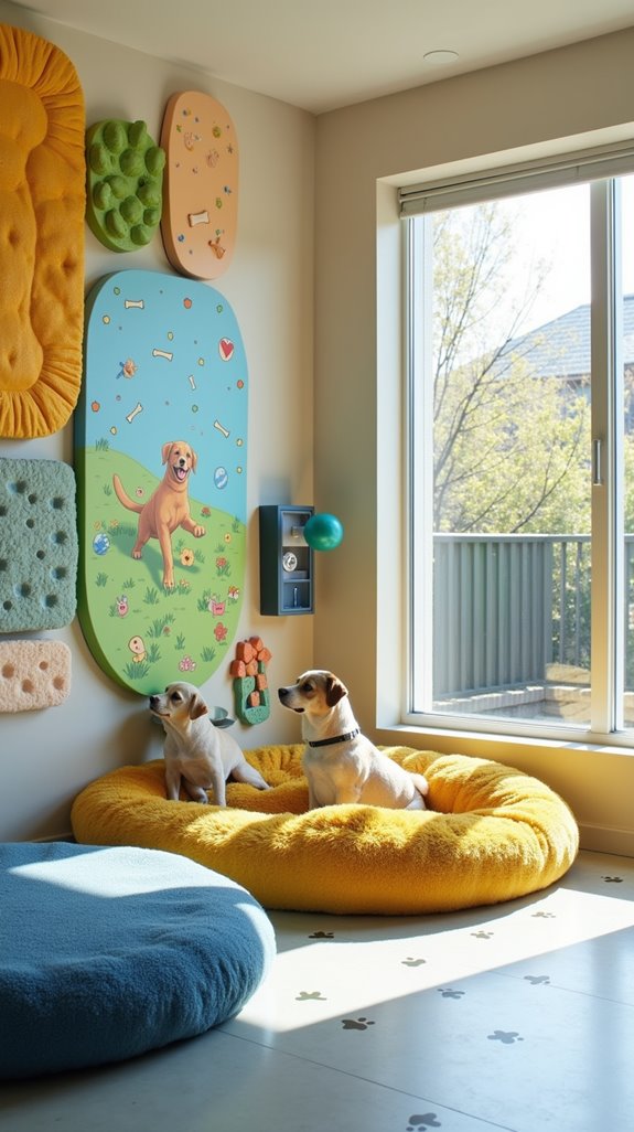 interactive dog wall installations