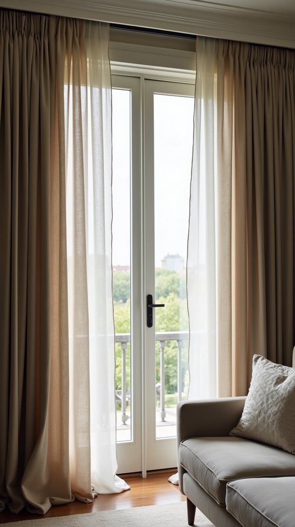 layered curtains enhance decor