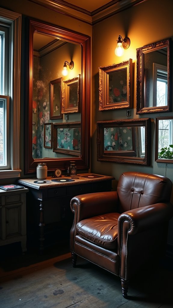 layered mirrors enhance decor