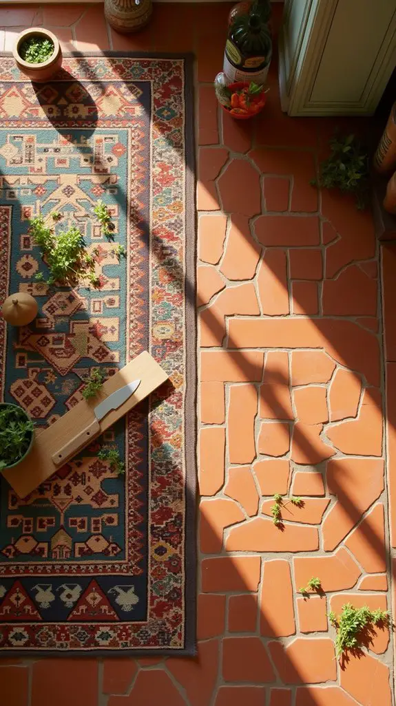 layered rugs enhance warmth