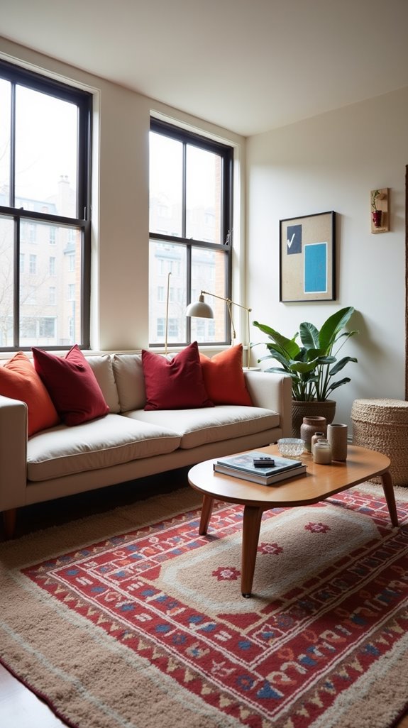 layered rugs for warmth