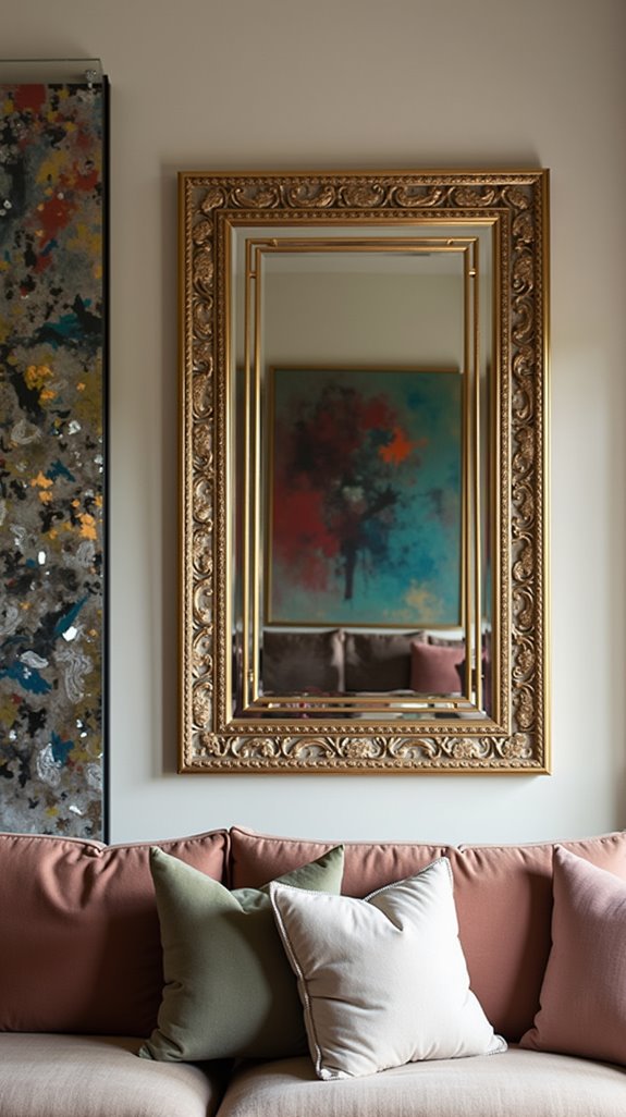 layering mirrors and artwork