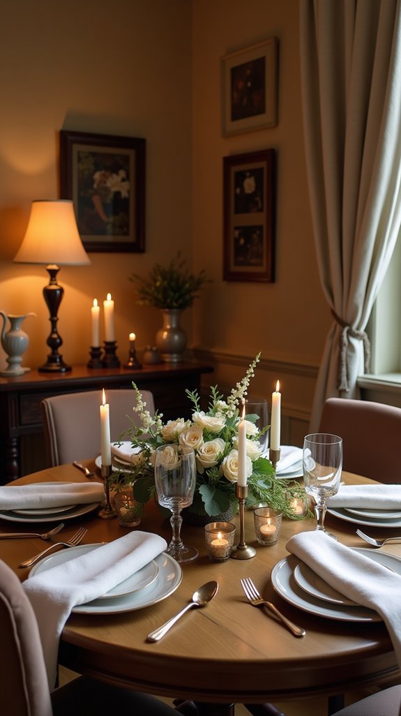 low centerpieces enhance dining