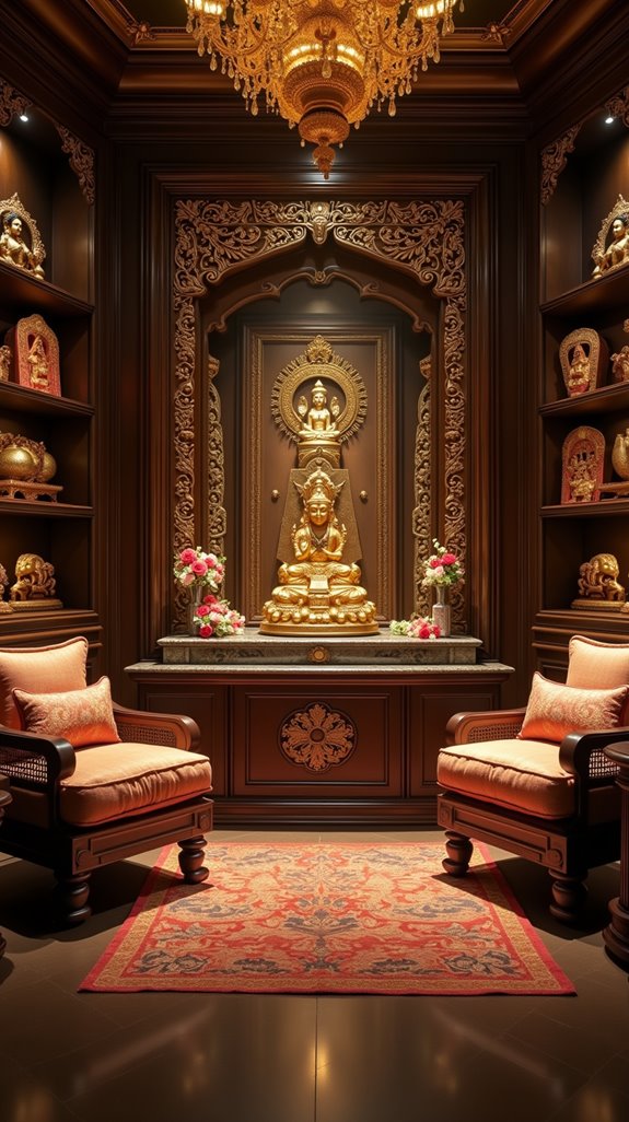 luxurious gold pooja design