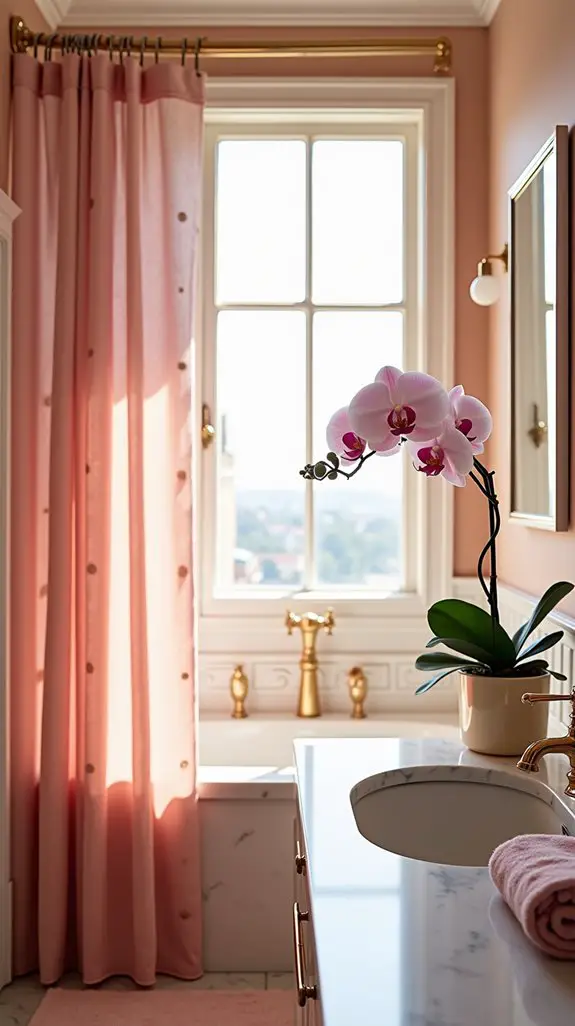 luxurious pink gold bathroom