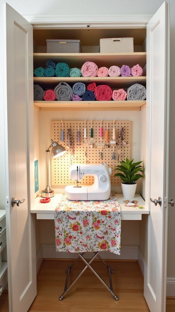maximize closet sewing space