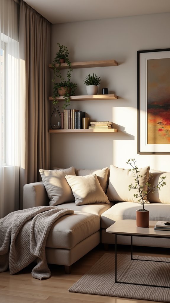 maximize space with shelves