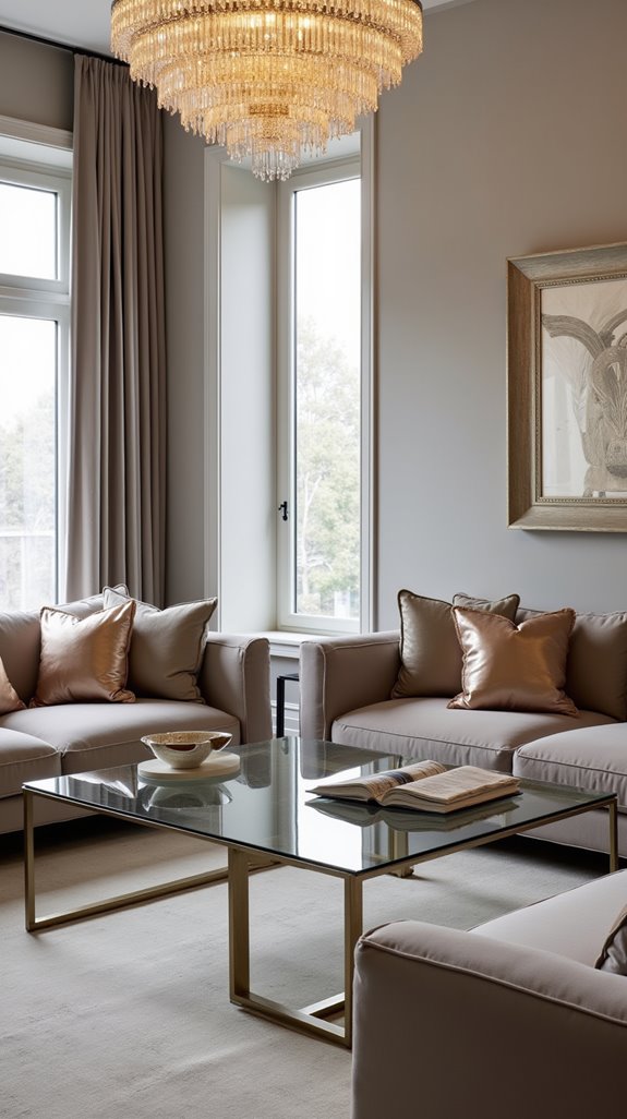 metallic accents enhance elegance