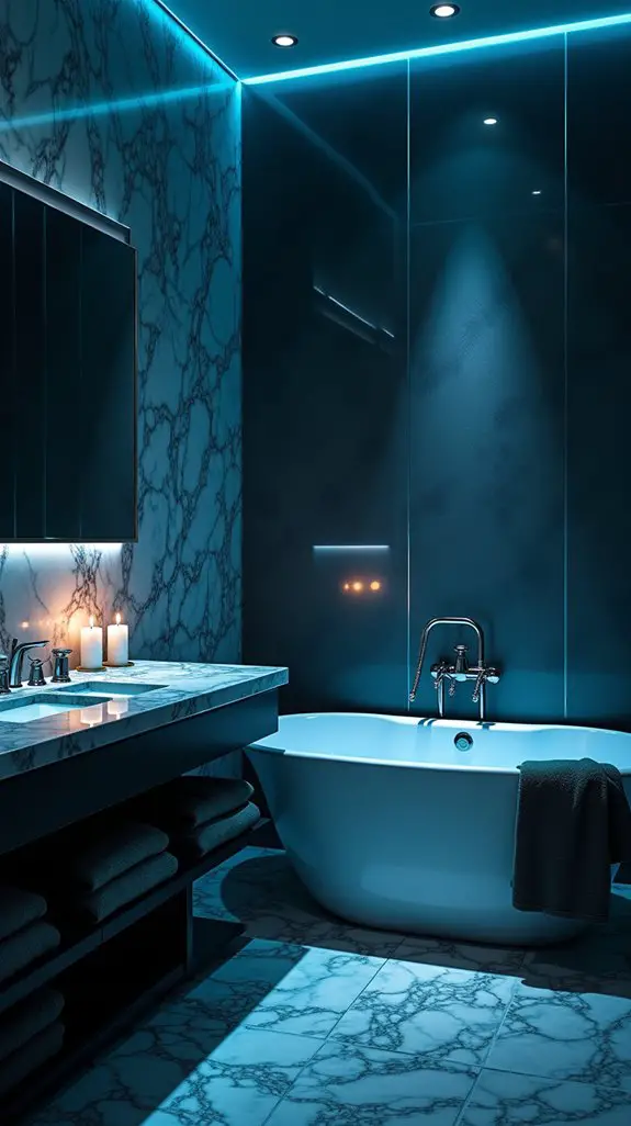 midnight blue lighting elegance