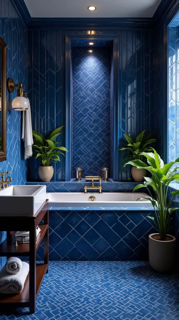 midnight blue tile elegance