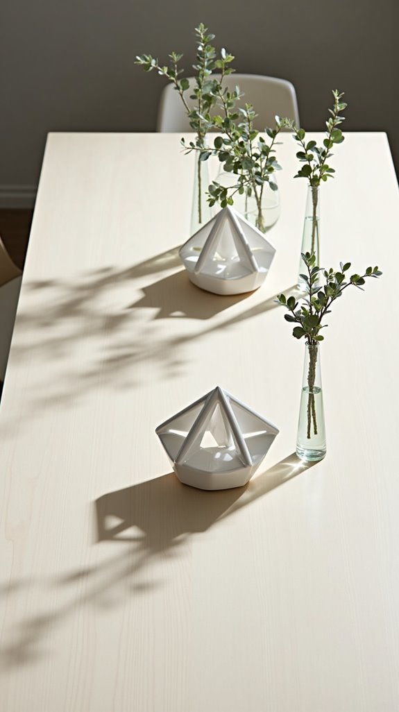 minimalist geometric dining decor