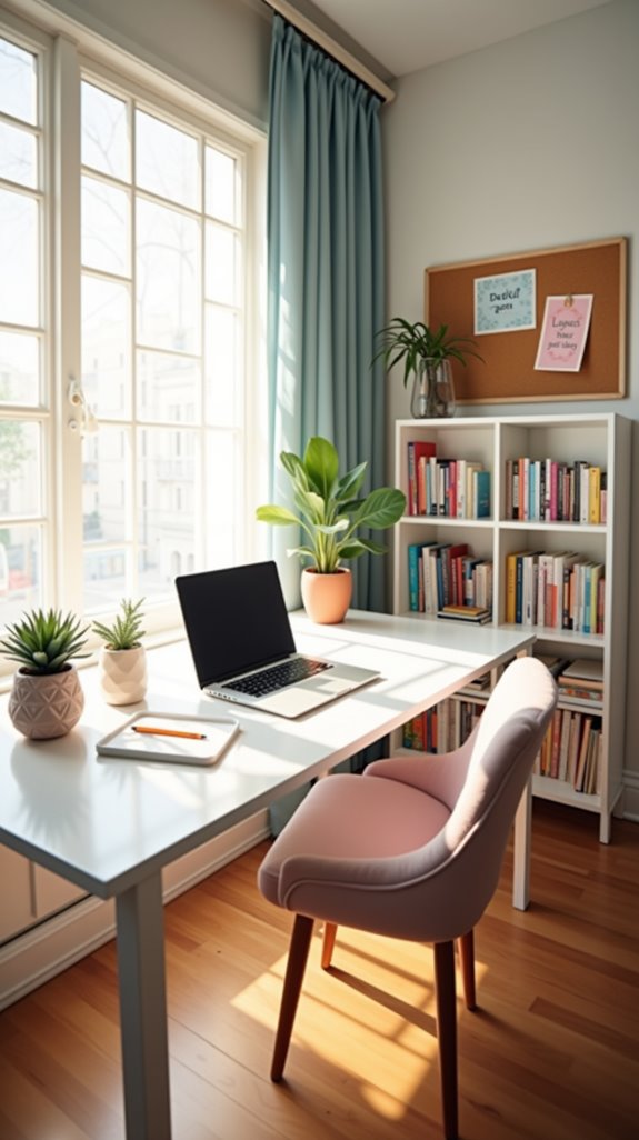 minimalist organized study space