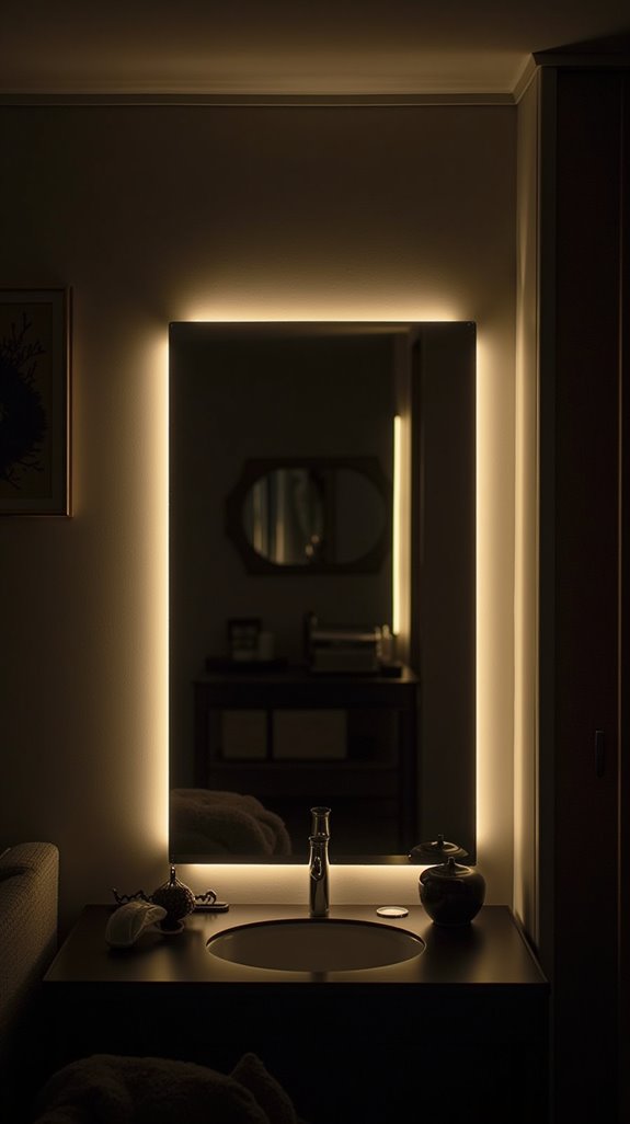 mirror lights enhance ambiance
