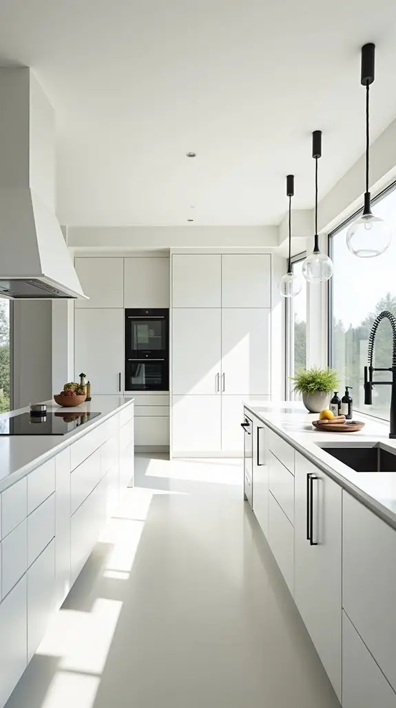 modern black and white kitchen