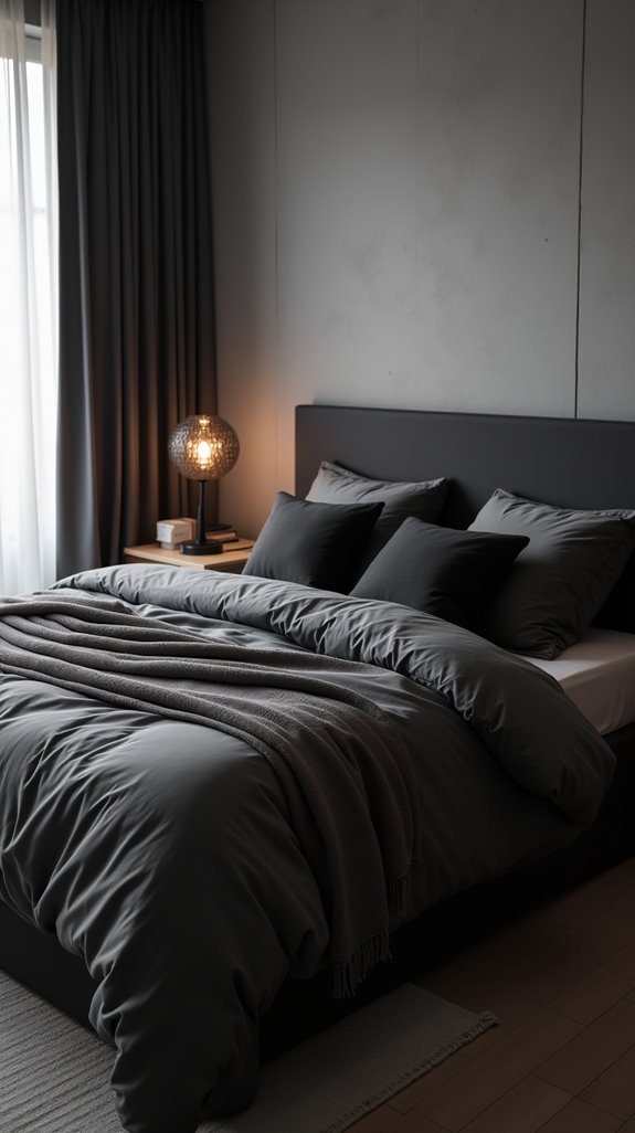 modern grey black bedroom design