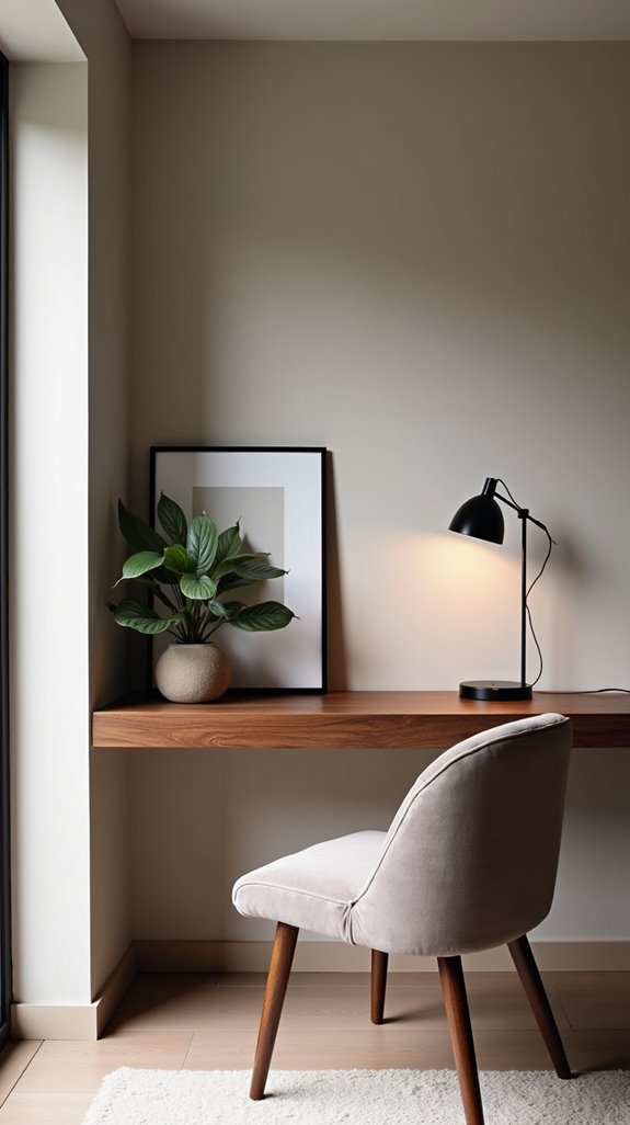 modern workspace in alcove