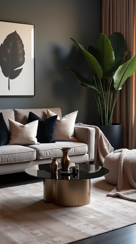 monochrome living room elegance