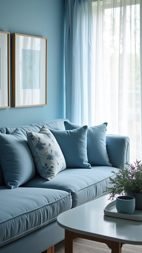 muted blue pillow comfort