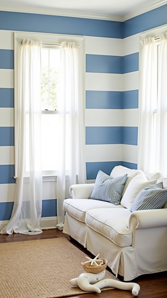 nautical decor with stripes