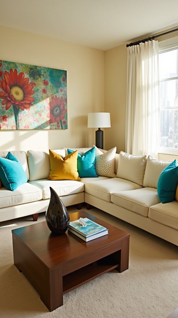 neutral base bold accents