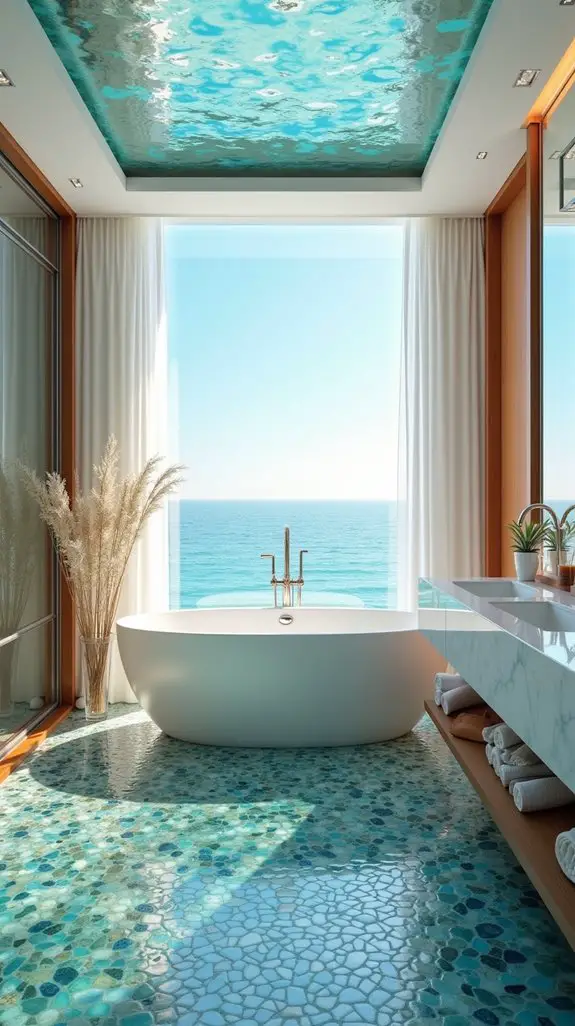 ocean inspired glass pebbles