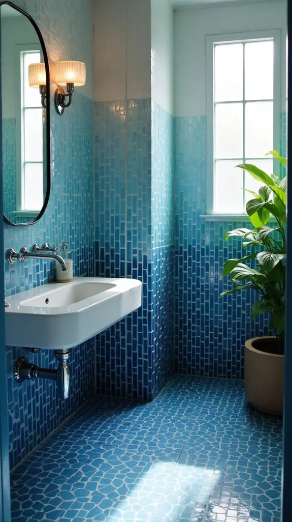 ombre blue tile gradients