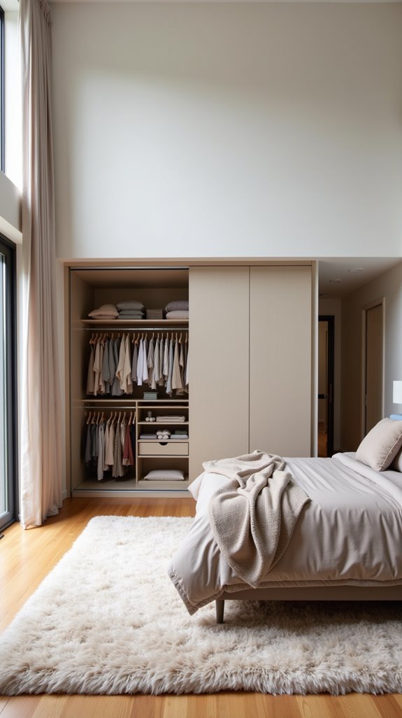 open accessible wardrobe organization