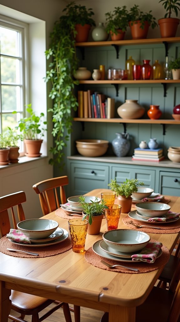 open shelving dining design