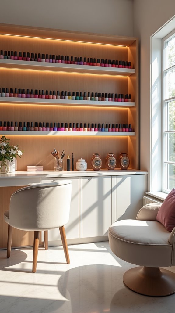 open shelving enhances functionality