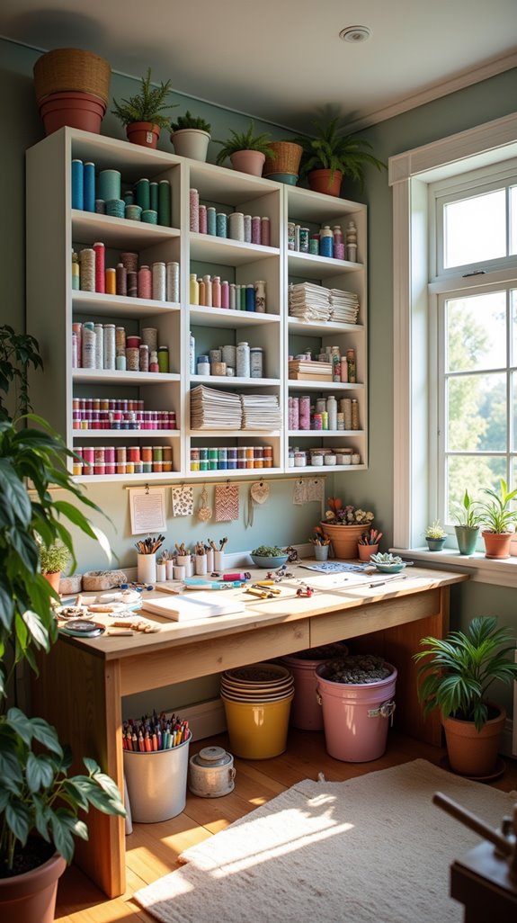 optimize craft room shelving