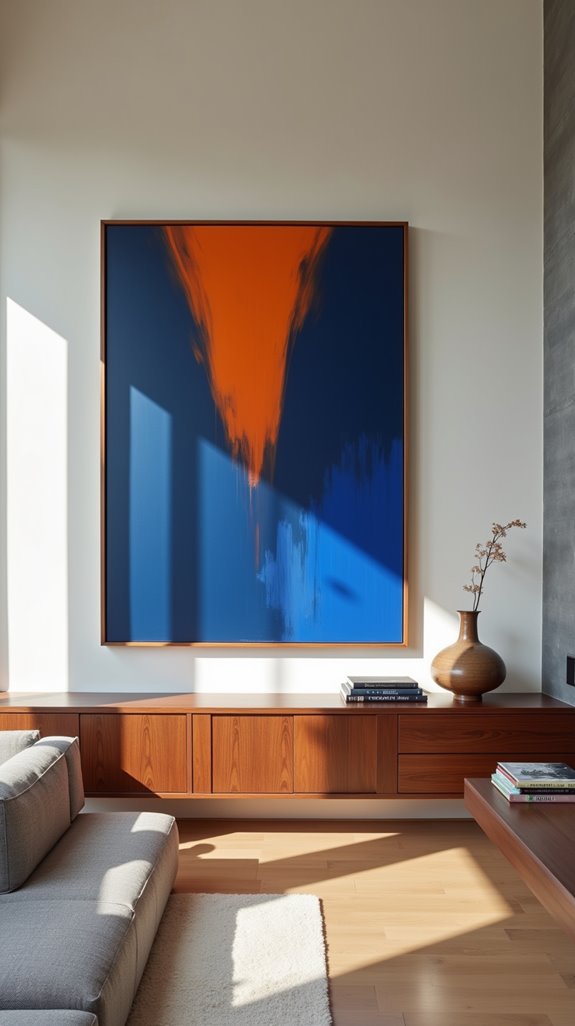 oversized artwork enhances spaces