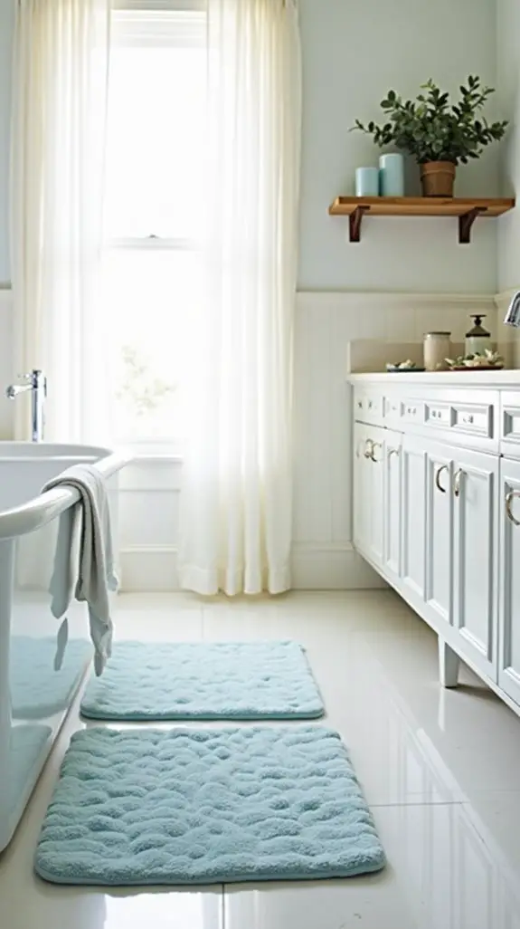 pale blue bath mat elegance