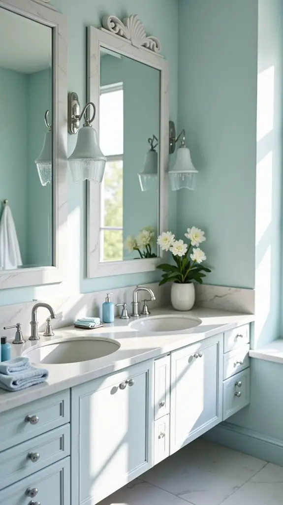 pale blue bathroom lighting fixtures