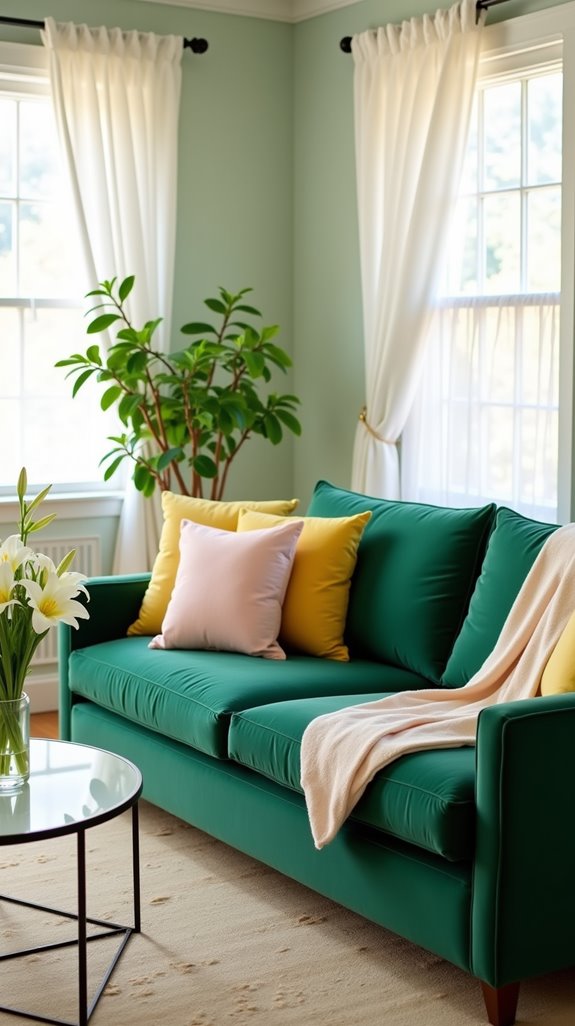 pastel accents for green