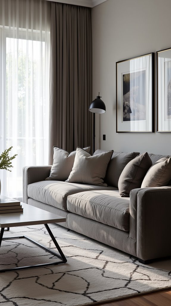 patterned grey fabric design