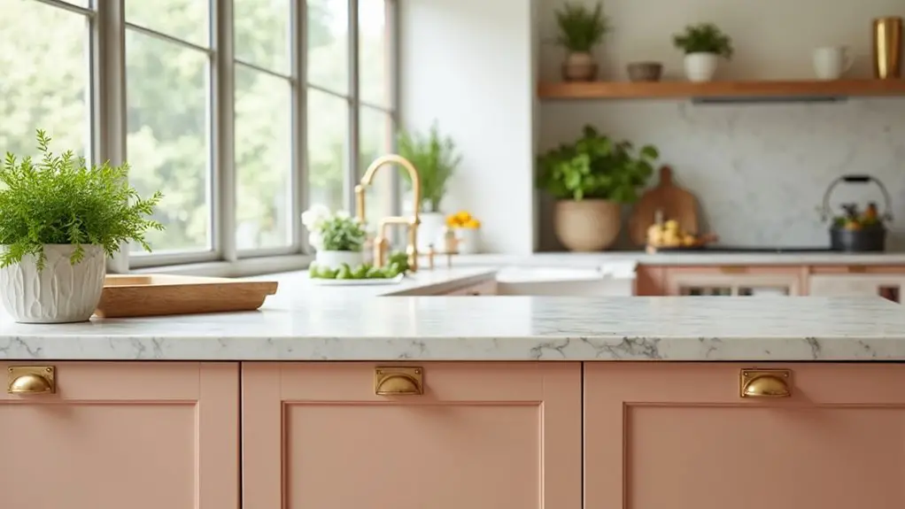 peach kitchen cabinets elegance