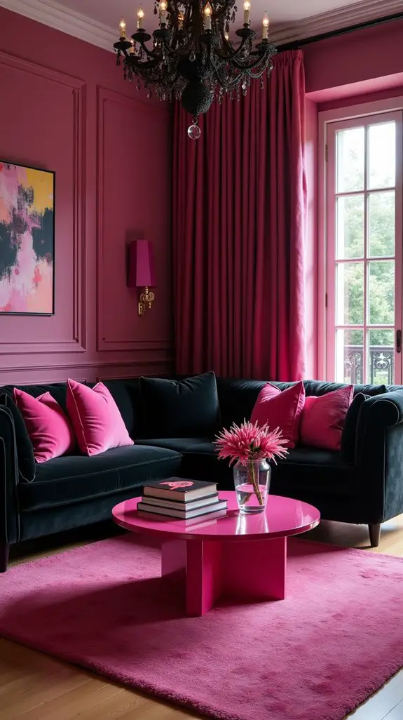 pink and black contrast harmony