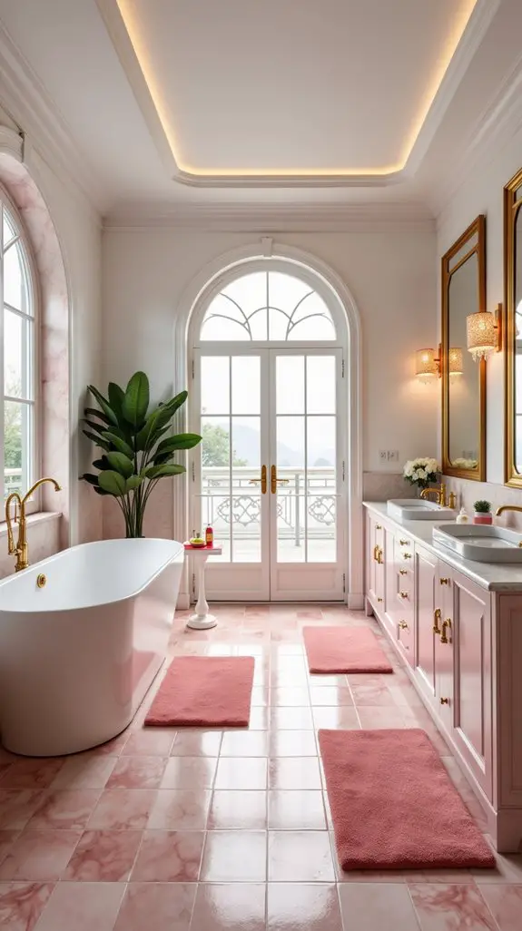 pink and gold tiles