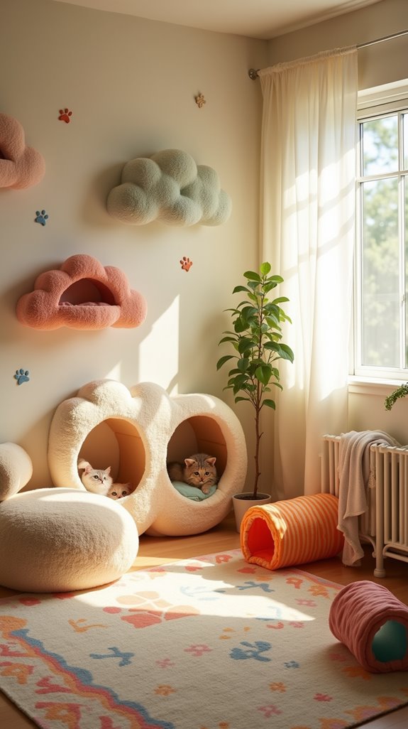 playful cat hide and seek zones