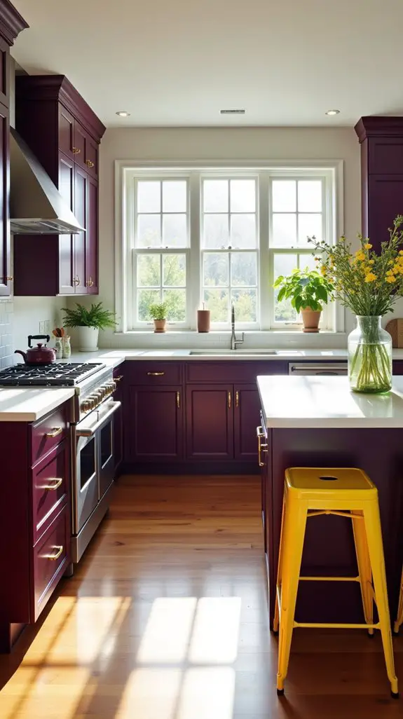 plum contrasts for stunning kitchens