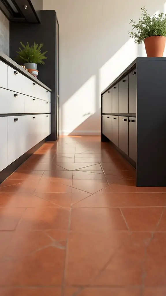 polished terracotta kitchen elegance
