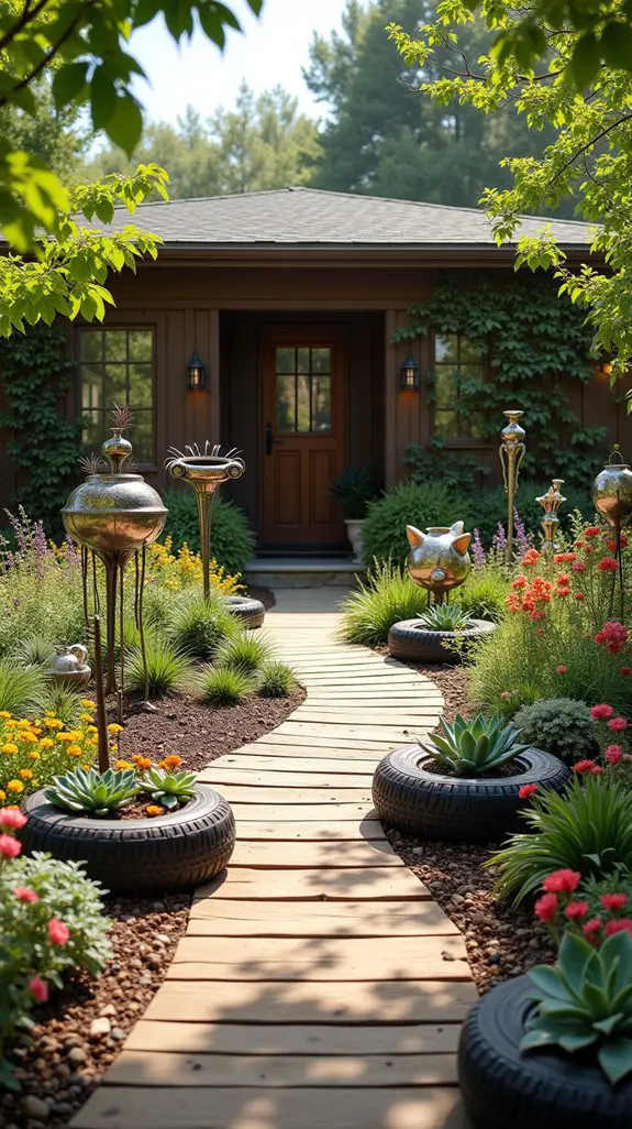 recycled materials enhance gardens