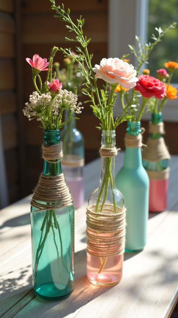 repurposed glass bottle vases