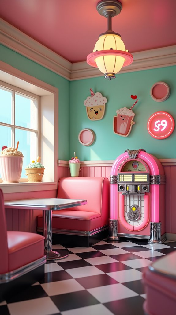 retro diner themed gathering space