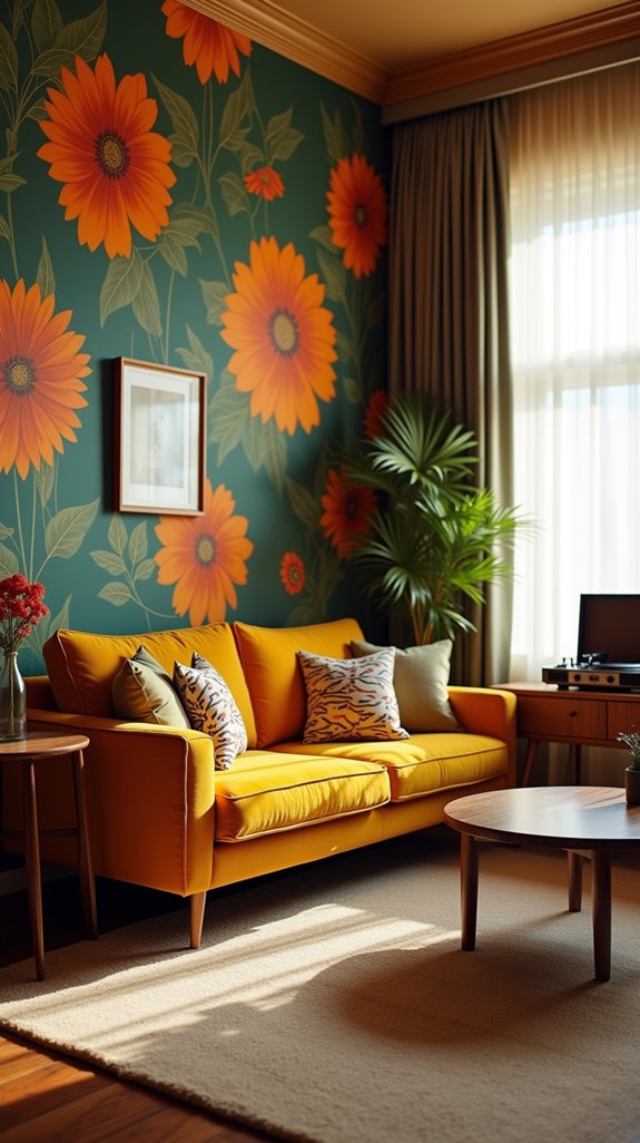 retro vibrant living room