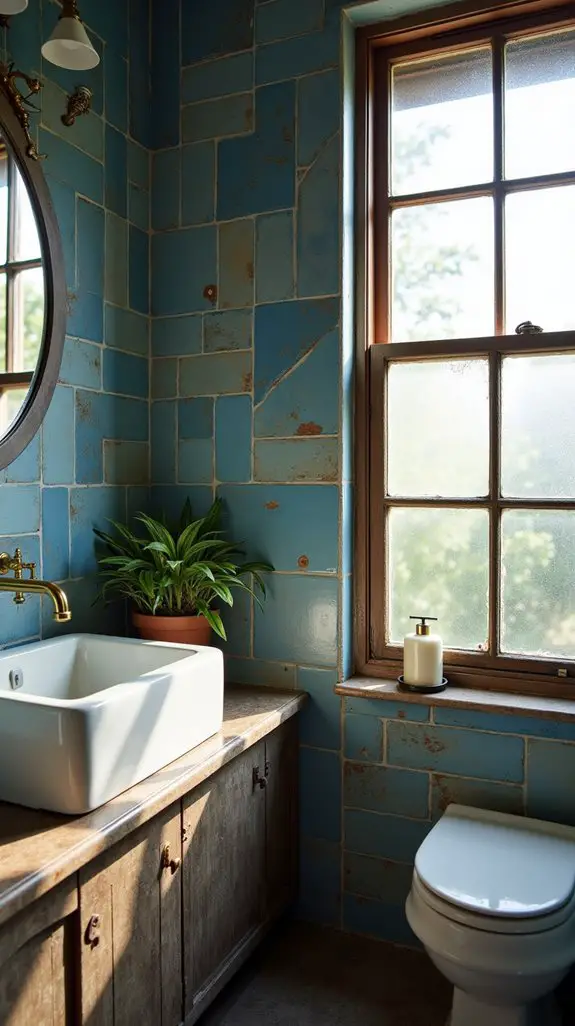 rustic blue reclaimed tiles