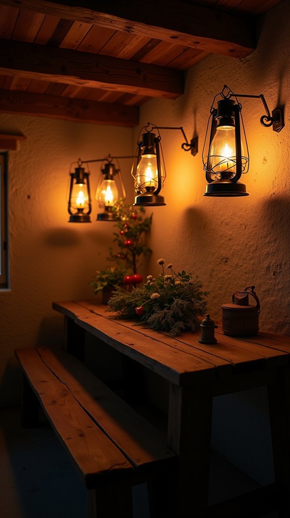 rustic charm with lanterns